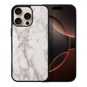 WIRESTER Shockproof Soft Rubber Cover Case for Apple iPhone 16 Pro Max 6.9" 2024, Cream Stone Marble