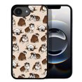 thumbnail image 1 of WIRESTER Shockproof Soft Rubber Cover Case for Apple iPhone 16e 6.1" 2025, Brindle Brown English Bulldog Funny Playful Postures On Brown, 1 of 5
