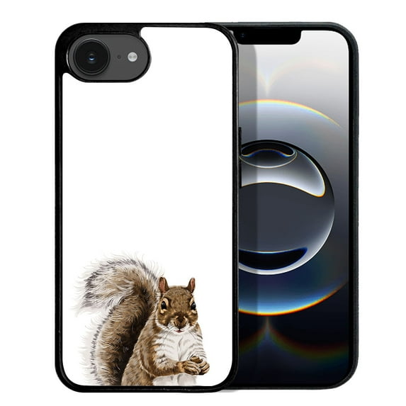 WIRESTER Shockproof Soft Rubber Cover Case for Apple iPhone 16e 6.1" 2025, Brown Gray Squirrel