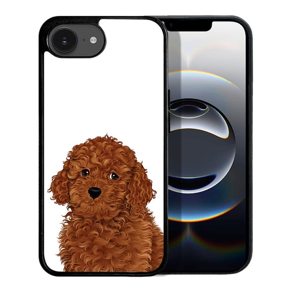 WIRESTER Shockproof Soft Rubber Cover Case for Apple iPhone 16e 6.1" 2025, Brown Toy Poodle Dog