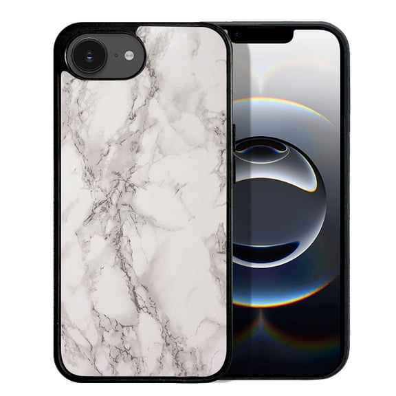 WIRESTER Shockproof Soft Rubber Cover Case for Apple iPhone 16e 6.1" 2025, Cream Stone Marble