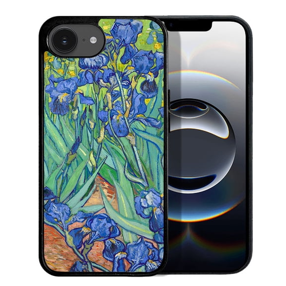 WIRESTER Shockproof Soft Rubber Cover Case for Apple iPhone 16e 6.1" 2025, Irises Vincent Van Gogh
