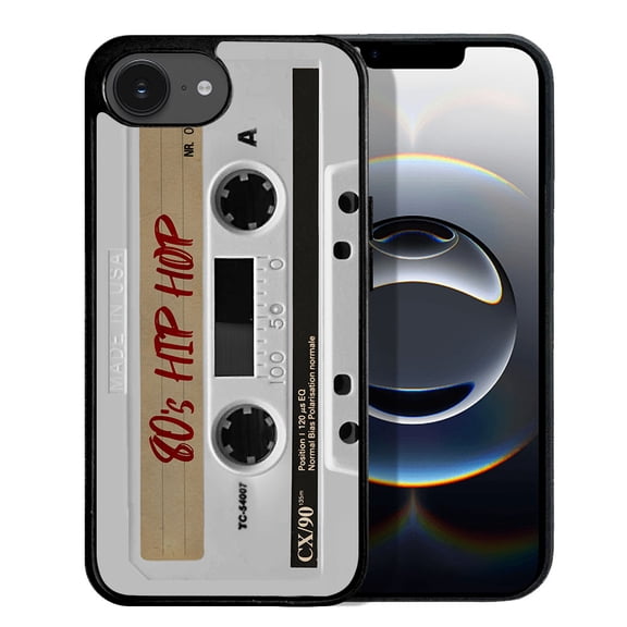 WIRESTER Shockproof Soft Rubber Cover Case for Apple iPhone 16e 6.1" 2025, Retro White Cassette Tape Hip Hop