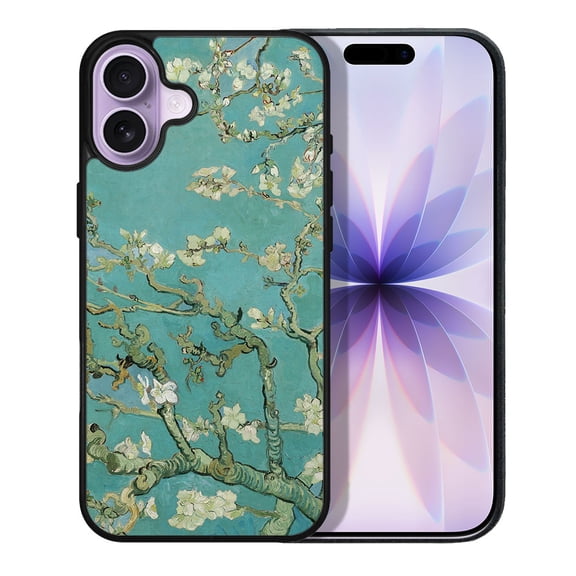 WIRESTER Shockproof Soft Rubber Cover Case for Apple iPhone 17 6.3" 2025, Almond Blossom Van Gogh