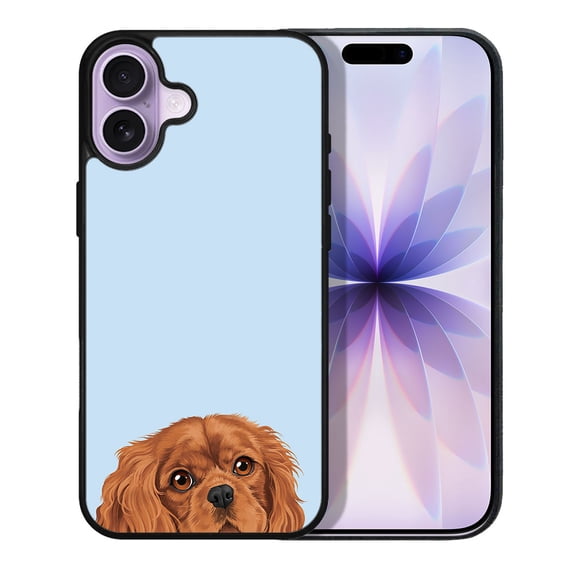 WIRESTER Shockproof Soft Rubber Cover Case for Apple iPhone 17 6.3" 2025, Animal Ruby Cavalier King Charles Spaniel Dog (S2) On Light Blue Background