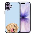 thumbnail image 1 of WIRESTER Shockproof Soft Rubber Cover Case for Apple iPhone 17 6.3" 2025, Animal Winking Golden Retriever On Light Blue Background, 1 of 5