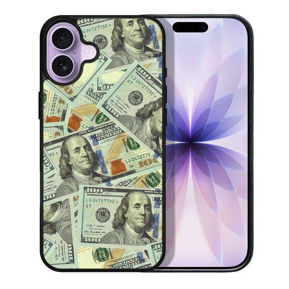 WIRESTER Shockproof Soft Rubber Cover Case for Apple iPhone 17 6.3" 2025, Benjamin Franklin Dollar Pattern