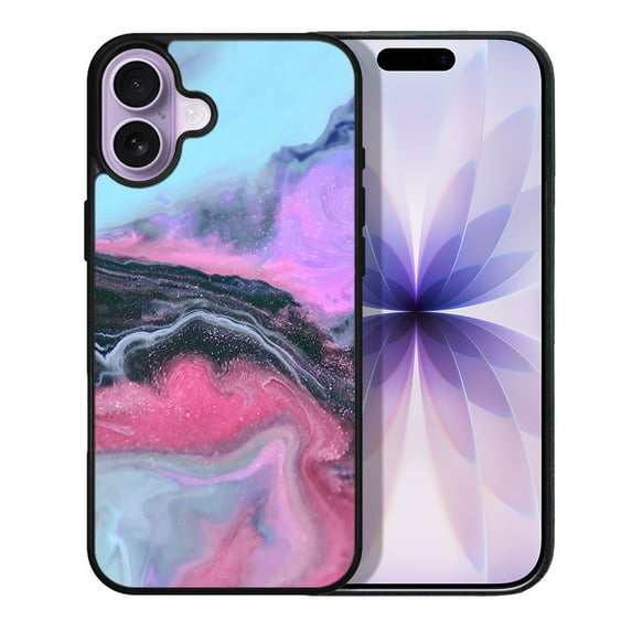 WIRESTER Shockproof Soft Rubber Cover Case for Apple iPhone 17 6.3" 2025, Colorful Marble