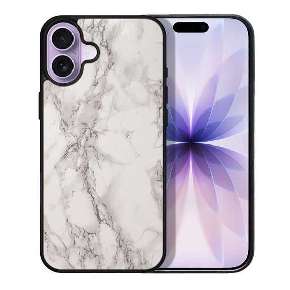 WIRESTER Shockproof Soft Rubber Cover Case for Apple iPhone 17 6.3" 2025, Cream Stone Marble