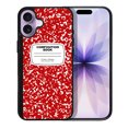 thumbnail image 1 of WIRESTER Shockproof Soft Rubber Cover Case for Apple iPhone 17 6.3" 2025, Red Composition Book, 1 of 5