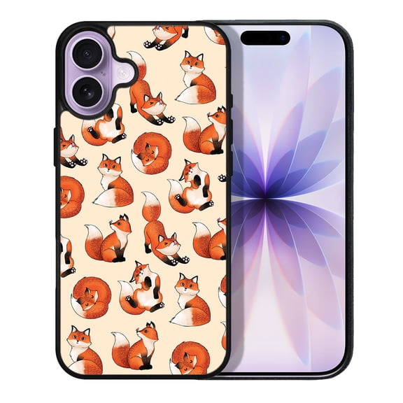 WIRESTER Shockproof Soft Rubber Cover Case for Apple iPhone 17 6.3" 2025, Red Fox Funny Playful Postures