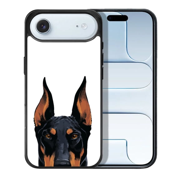 WIRESTER Shockproof Soft Rubber Cover Case for Apple iPhone 17 Air 6.6" 2025, Animal Black Rust Doberman Pinscher Dog