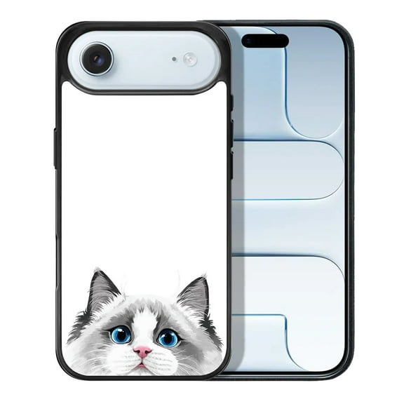 WIRESTER Shockproof Soft Rubber Cover Case for Apple iPhone 17 Air 6.6" 2025, Animal White Silver Point Ragdoll Cat