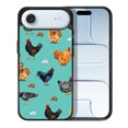 thumbnail image 1 of WIRESTER Shockproof Soft Rubber Cover Case for Apple iPhone 17 Air 6.6" 2025, Barnyard Chicken Roosters Teal Background, 1 of 5