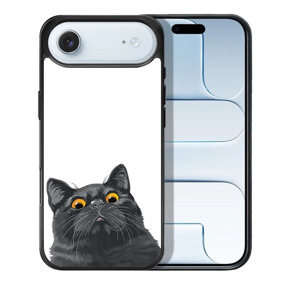 WIRESTER Shockproof Soft Rubber Cover Case for Apple iPhone 17 Air 6.6" 2025, Black Bombay Kitten Cat