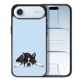 thumbnail image 1 of WIRESTER Shockproof Soft Rubber Cover Case for Apple iPhone 17 Air 6.6" 2025, Boston Terrier Dog Lying Down Looking Up On Light Blue Background, 1 of 5
