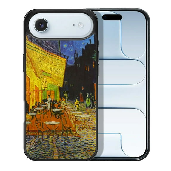 WIRESTER Shockproof Soft Rubber Cover Case for Apple iPhone 17 Air 6.6" 2025, Cafe Terrace At Night Van Gogh