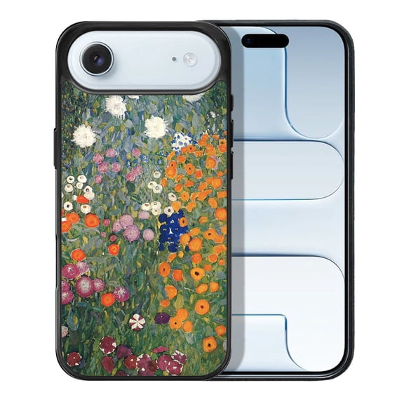 WIRESTER Shockproof Soft Rubber Cover Case for Apple iPhone 17 Air 6.6" 2025, Gustav Klimt Flower Garden