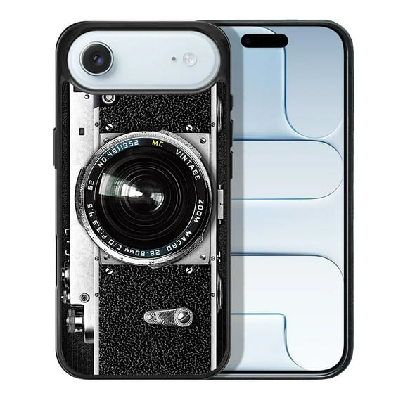 WIRESTER Shockproof Soft Rubber Cover Case for Apple iPhone 17 Air 6.6" 2025, Retro Vintage Camera Zoom