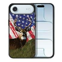 WIRESTER Shockproof Soft Rubber Cover Case for Apple iPhone 17 Air 6.6" 2025, Vintage American USA Flag Deer