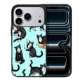 thumbnail image 1 of WIRESTER Shockproof Soft Rubber Cover Case for Apple iPhone 17 Pro 6.3" 2025, Black White Tuxedo Cat Playful Postures On Teal, 1 of 5