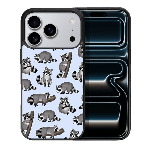 WIRESTER Shockproof Soft Rubber Cover Case for Apple iPhone 17 Pro 6.3" 2025, Raccoon Funny Playful Postures