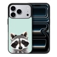 thumbnail image 1 of WIRESTER Shockproof Soft Rubber Cover Case for Apple iPhone 17 Pro 6.3" 2025, Raccoon On Aero Blue Background, 1 of 5