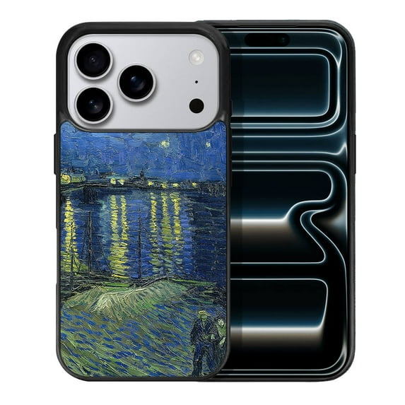 WIRESTER Shockproof Soft Rubber Cover Case for Apple iPhone 17 Pro 6.3" 2025, Starry Night Over The Rhone