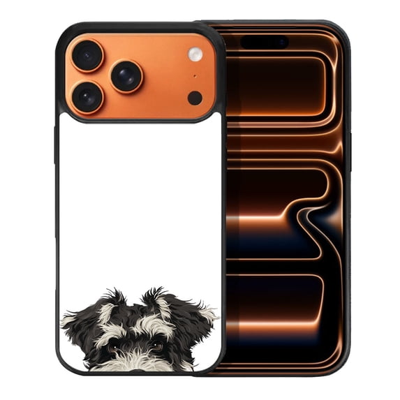 WIRESTER Shockproof Soft Rubber Cover Case for Apple iPhone 17 Pro Max 6.9" 2025, Animal Schnauzer Puppy Dog (S1)