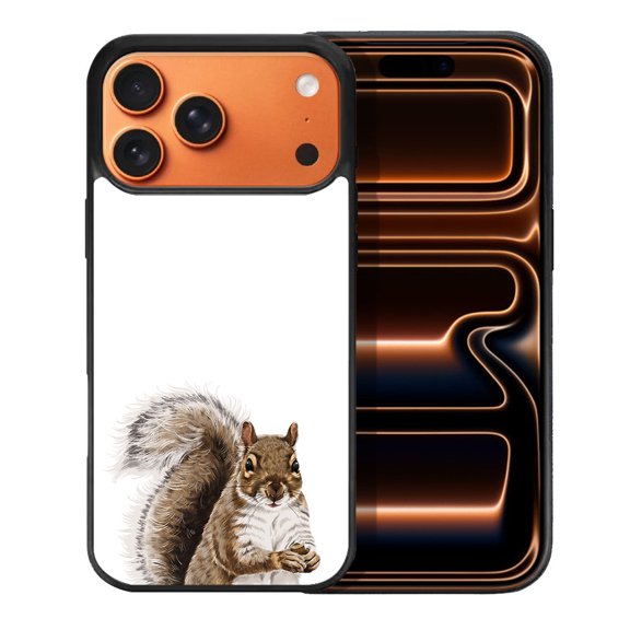 WIRESTER Shockproof Soft Rubber Cover Case for Apple iPhone 17 Pro Max 6.9" 2025, Brown Gray Squirrel