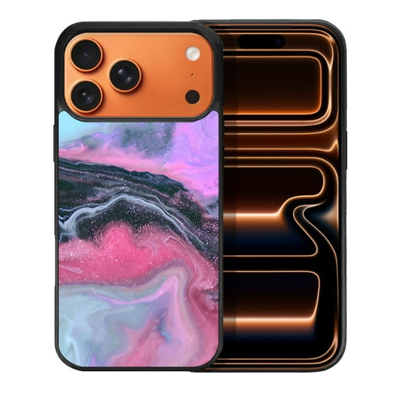 WIRESTER Shockproof Soft Rubber Cover Case for Apple iPhone 17 Pro Max 6.9" 2025, Colorful Marble