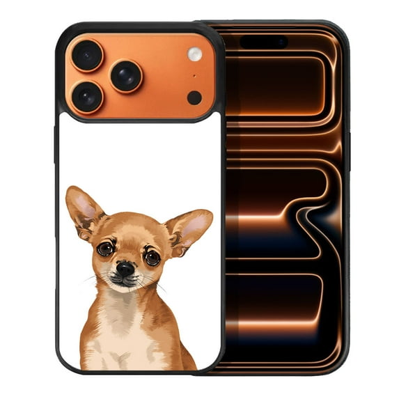 WIRESTER Shockproof Soft Rubber Cover Case for Apple iPhone 17 Pro Max 6.9" 2025, Fawn Apple Head Chihuahua Dog