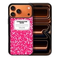 thumbnail image 1 of WIRESTER Shockproof Soft Rubber Cover Case for Apple iPhone 17 Pro Max 6.9" 2025, Hot Pink Composition Book, 1 of 5