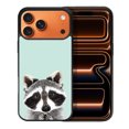 thumbnail image 1 of WIRESTER Shockproof Soft Rubber Cover Case for Apple iPhone 17 Pro Max 6.9" 2025, Raccoon On Aero Blue Background, 1 of 5