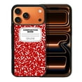 thumbnail image 1 of WIRESTER Shockproof Soft Rubber Cover Case for Apple iPhone 17 Pro Max 6.9" 2025, Red Composition Book, 1 of 5