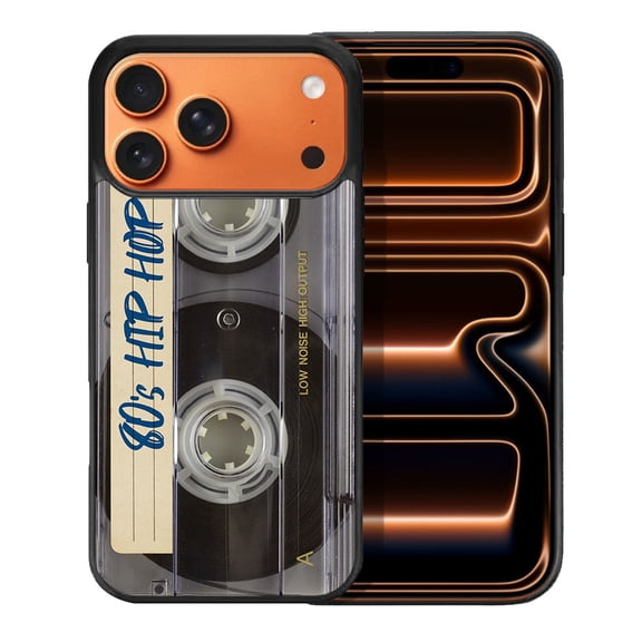 WIRESTER Shockproof Soft Rubber Cover Case for Apple iPhone 17 Pro Max 6.9" 2025, Retro Clear Cassette Tape Hip Hop