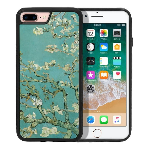 WIRESTER Shockproof Soft Rubber Cover Case for Apple iPhone 7/8 Plus 5.5", Almond Blossom Van Gogh