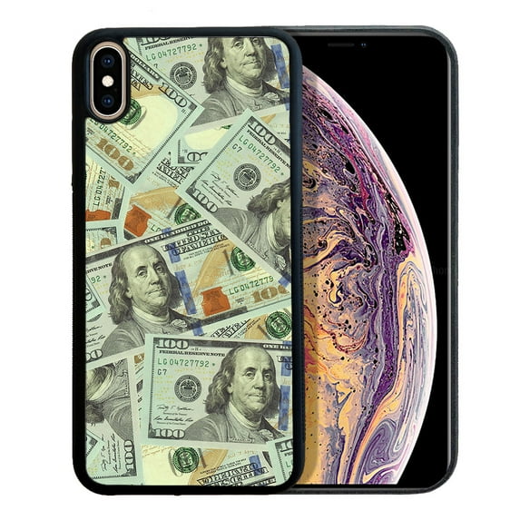 WIRESTER Shockproof Soft Rubber Cover Case for Apple iPhone X, Benjamin Franklin Dollar Pattern
