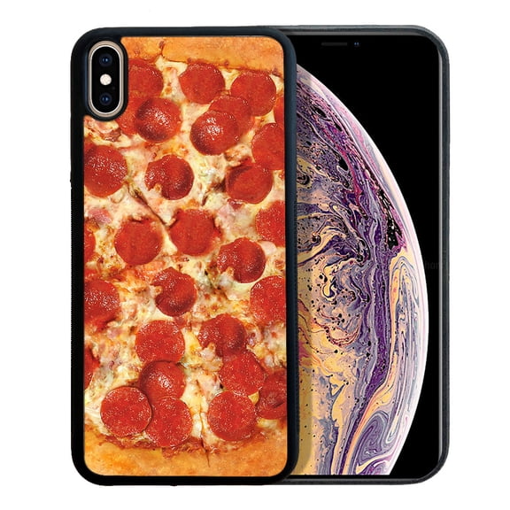 WIRESTER Shockproof Soft Rubber Cover Case for Apple iPhone X, Pepperoni Pizza