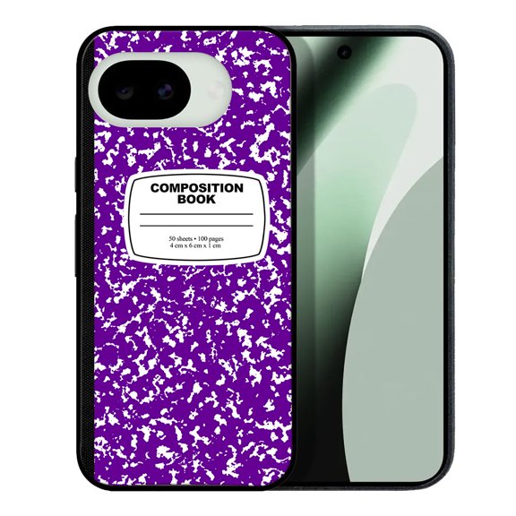 WIRESTER Shockproof Soft Rubber Cover Case for Google Pixel 10a 6.3" 2026, Purple Composition Book