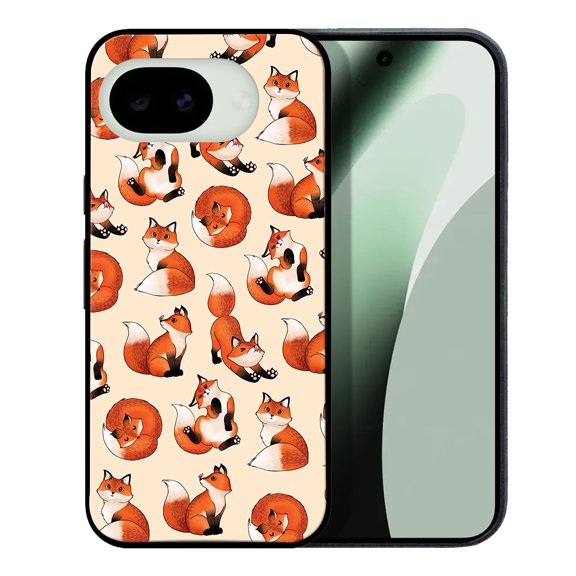 WIRESTER Shockproof Soft Rubber Cover Case for Google Pixel 10a 6.3" 2026, Red Fox Funny Playful Postures