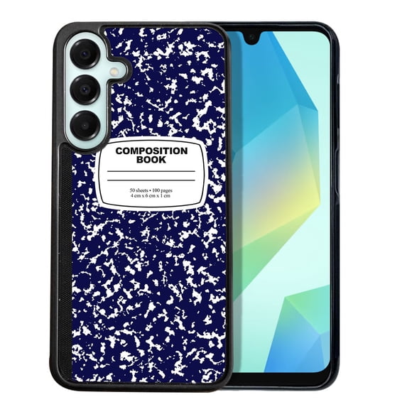 WIRESTER Shockproof Soft Rubber Cover Case for Samsung Galaxy A16 5G 6.7", Blue Composition Book