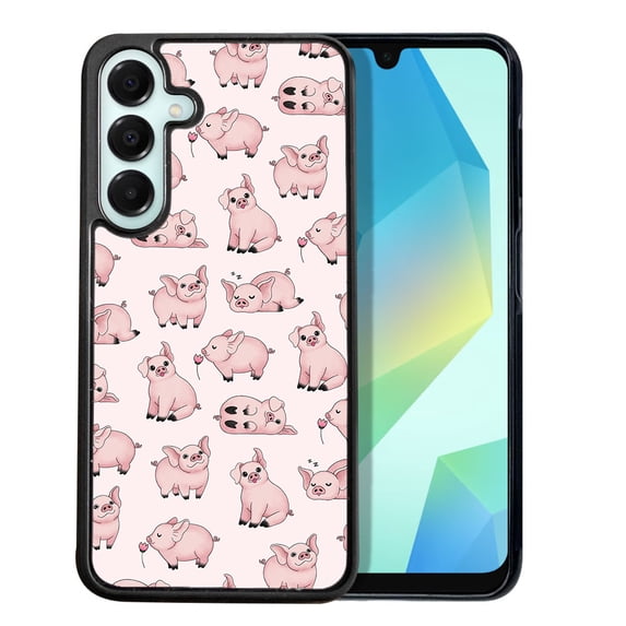 WIRESTER Shockproof Soft Rubber Cover Case for Samsung Galaxy A16 5G 6.7", Pig Funny Playful Postures