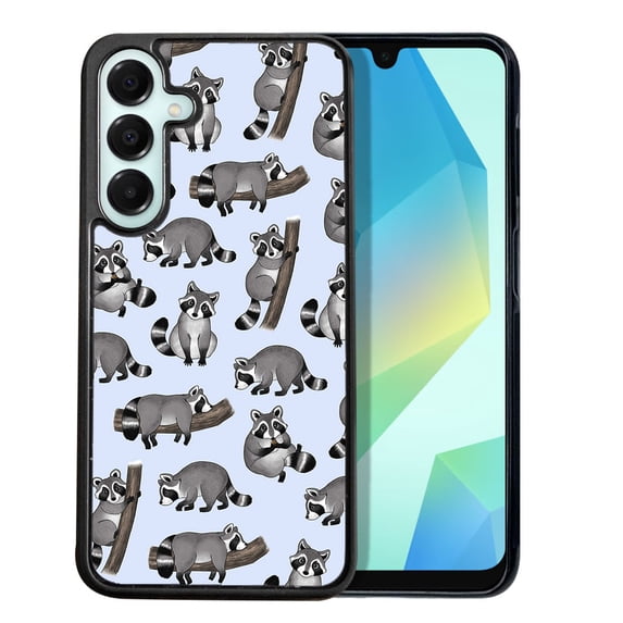 WIRESTER Shockproof Soft Rubber Cover Case for Samsung Galaxy A16 5G 6.7", Raccoon Funny Playful Postures