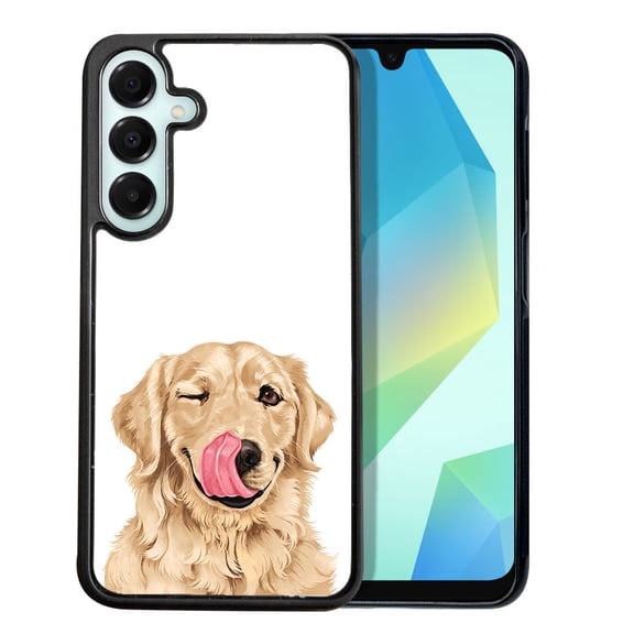 WIRESTER Shockproof Soft Rubber Cover Case for Samsung Galaxy A16 5G 6.7", Winking Golden Retriever Dog