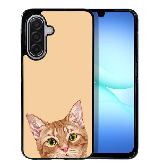 WIRESTER Shockproof Soft Rubber Cover Case for Samsung Galaxy A17 5G 6.7" 2025, Animal Orange Tabby Kitten Cat On Sunset Background