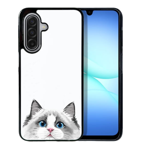 WIRESTER Shockproof Soft Rubber Cover Case for Samsung Galaxy A17 5G 6.7" 2025, Animal White Silver Point Ragdoll Cat