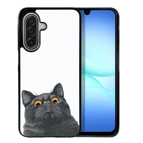 WIRESTER Shockproof Soft Rubber Cover Case for Samsung Galaxy A17 5G 6.7" 2025, Black Bombay Kitten Cat