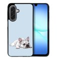 thumbnail image 1 of WIRESTER Shockproof Soft Rubber Cover Case for Samsung Galaxy A17 5G 6.7" 2025, French Bulldog Dog Lying Down Looking Up On Pale Aqua Background, 1 of 5