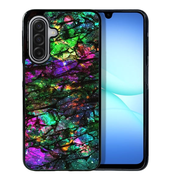WIRESTER Shockproof Soft Rubber Cover Case for Samsung Galaxy A17 5G 6.7" 2025, Purple Green Galaxy Marble